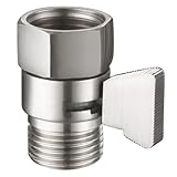 Shower Flow Control Valve, Suyar Brass Handheld Shower Shut Off Valve, Water Volume Adjust Device, Water Pressure Regulator, Shower Flow Restrictor Brushed Nickel