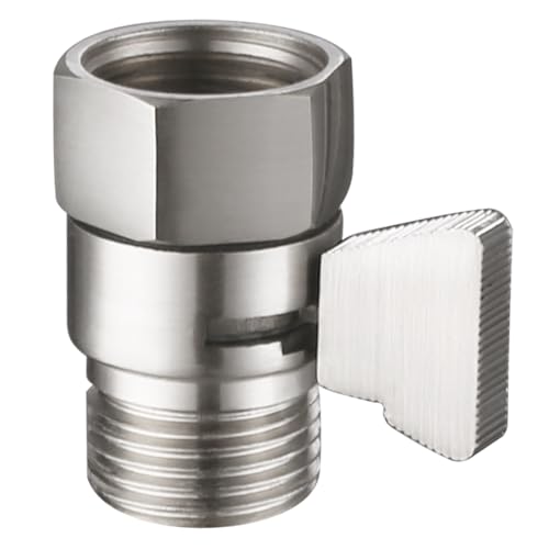 Shower Flow Control Valve, Suyar Brass Handheld Shower Shut Off Valve, Water Volume Adjust Device, Water Pressure Regulator, Shower Flow Restrictor Brushed Nickel