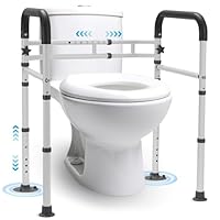 Careboda Toiletten Sicherheitsgriffe, Toilettenhalterung für Senioren und Behinderte, Rutschfester Toilettenrahmen bis 136 kg Belastbarkeit, Einfache Montage, Passt zu den meisten Standardtoiletten