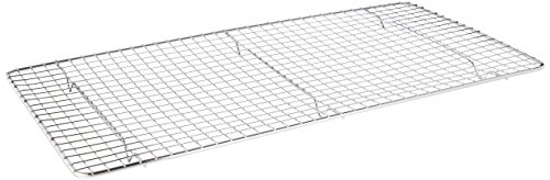 Update international Cross-Wire Grid Cooling Rack, Wire Pan Grate, Baking Rack, Icing Rack, Chrome Plated Steel, Rectangle Shape, 6-Raised Feet, Commercial Quality, Full Size - 10 x 18 Inches