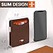 PUPTILY Slim Wallet for Men, Slim ＆ Stylish RFID Blocking Wallet with Money Clip & Easy-Grab Card Slot, Compact Bifold Minimalist Wallet for Front Pocket, Travel & Daily Use - Brown