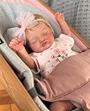 TFJS Lifelike Reborn Baby Dolls Cute Sleeping Girl 20 Inch Soft Vinyl Realistic Newborn Baby Doll Handmade Real Life Baby Dolls with Clothes Accessories Reborn Doll Toys Xmas Gift for Kids Age 3+