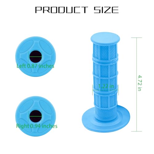Image of BELOMI Motorcycle Hand Grips, 2PCS 7 /8 inch 22mm 24mm Non-Slip Soft Rubber Handlebars, Comfortable Motorbikes Handle Replacement Protection Accessories, Universal for Dirt Bike, Off Road, ATV(Sky Blue)