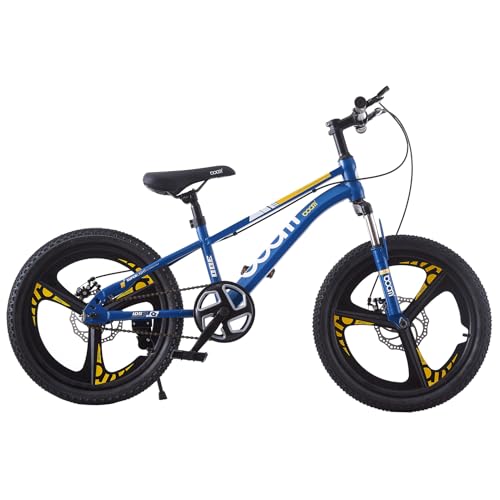 LSBIKE 18/20/22/24 Inch Kids Mountain Bike for Boys and Girls Junior MTB with Front Suspension Dual Disc Brakes Adjustable Seat & Handlebar 514 Years for Children (blue 18 inch)
