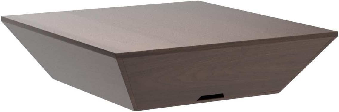 POVISON Modern Coffee Tables for Living Room, Square Coffee Table with Storage, Wood Coffee Table with Drawers, 39.4" Walnut Trapezoidal Living Room Tables for Home Office, Fully Assembled