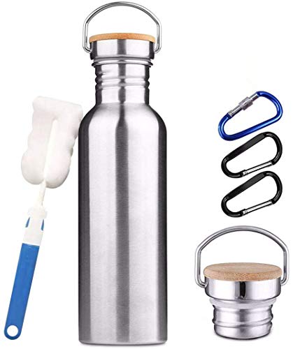 Edelstahl-Trinkflasche mit Reinigungsbürste im Set