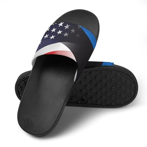 Flag of Estonia And U.S. FLAG House Sandals Non-Slip Bathroom Slippers Beach Summer Shoes for Men Women4