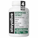 STAY ALIVE Wormwood Black Walnut Clove Cleanse Extract, 11-in-1 Extra Strength Complex, 120 Pills, Herbal Supplement for Adults, Vegan, Non-GMO & Gluten Free Sweet Wormwood Capsules