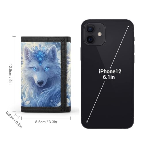 White Wolf Trifold Wallet Slim Credit Card Holder Minimalist Front Pocket Money Clip for Women Men2