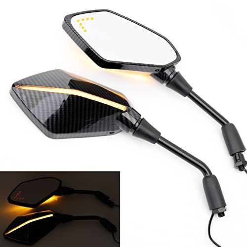 Mokuo 10MM Rearview Mirrors LED Running Light Turn Signal