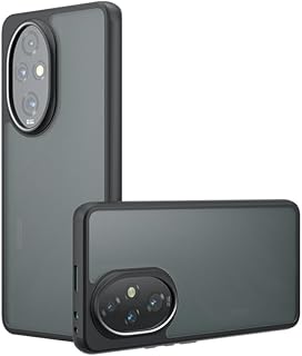 Case Cover Shockproof Hard PC Back Soft TPU Frame Matte Black Slim Protective Cover Compatible with Honor 200 (Matte Black)