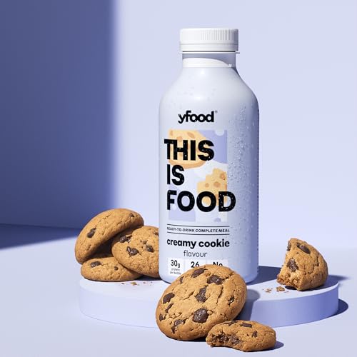 yfood Creamy Cookie, tasty meal replacement, THIS IS FOOD drink, 34g of protein, 26 vitamins and mineral (12 x 500ml)