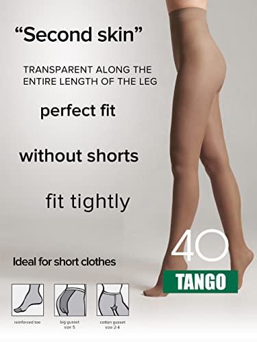 Image of Conte Tights Sheer to Waist Pantyhose with Satin Silky Touch Effect, Tango 40 Den
