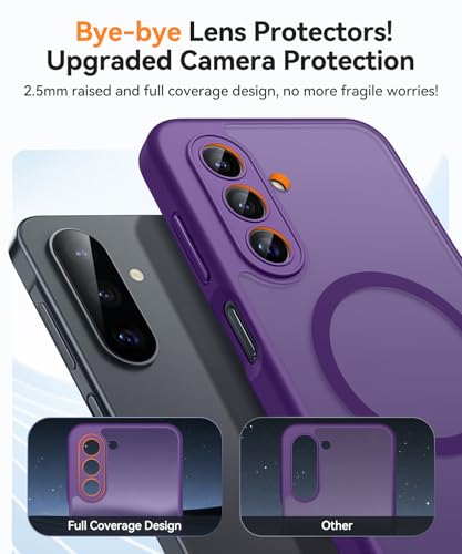 Image of CANSHN Designed for Samsung Galaxy A17-5G Case [Full Camera Protection] [Compatible with Magsafe] Translucent Matte Back Protective Phone Cover, Deep Purple