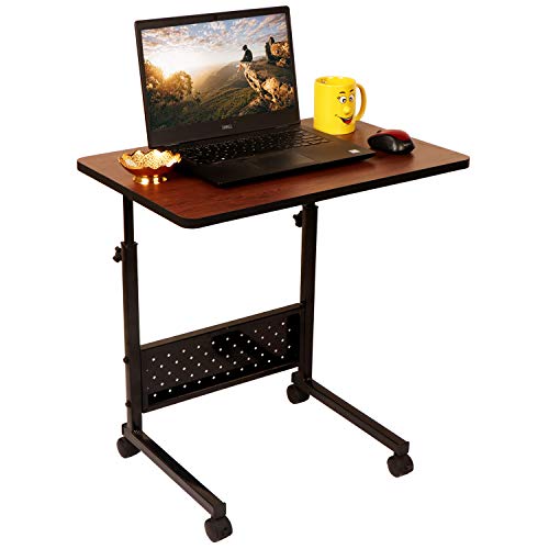 MULTI – TABLE Multi-Purpose Height Adjustable Black Leg Portable and Movable Laptop Study Dining Table with Caster Wheels | Ideal for Work from Home | Kids Online Classes – American Walnut