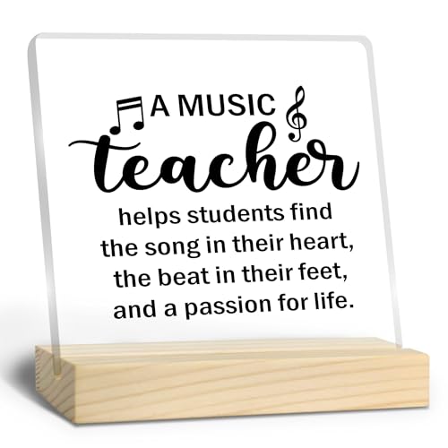 Nitelat Music Teacher Gifts, Music Teacher Appreciation Gifts Acrylic Plaque, Best Teachers Gift for Women Men, Teachers Acrylic Sign Desk Table Shelf Decor