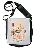 Material: Polyestergewebe Ramen Pool Cats Kitty Japanese Schultertasche Herren Umhängetaschen Damen Taschen Unisex Shoulder Bag