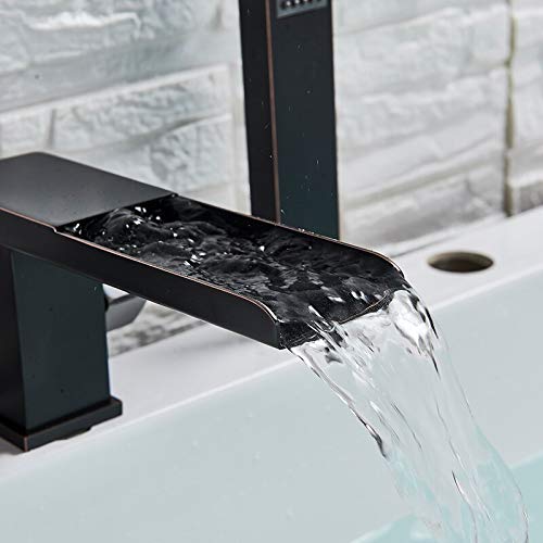 Rubinetti per lavabo, Rubinetto per Bagno in Ottone, lavandini da appoggio, Miscelatore, Rubinetto per lavabo, beccuccio Girevole, Rubinetto per lavabo da appoggio, Acqua Calda e Fredda (Bro