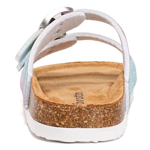 Image of Torotto Kids Sandals Boys Girls Slide Summer Non-slip Cork Glitter Toddler Slippers with Adjustable Straps for Indoor & Outdoor
