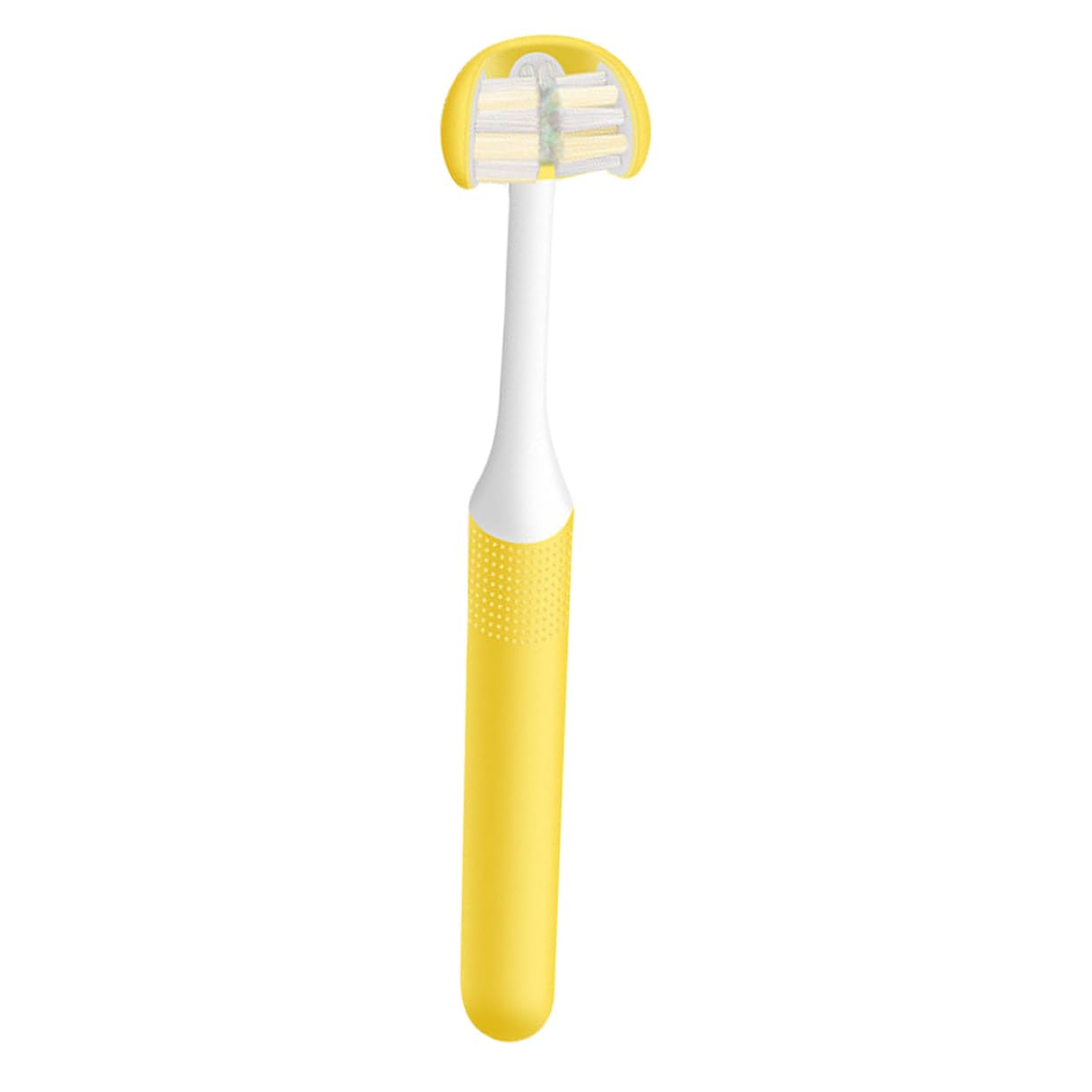 Spazzolino Tre Lati Avvolgente per Adulti, 3 Testine, Pp Giallo | Pulizia Orale Manuale, Design Avvolgente a U, Spazzolino per Igiene Quotidiana