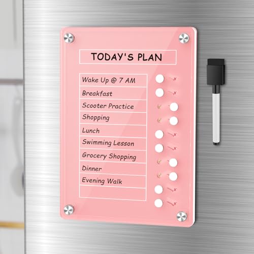 NiHome Magnetic Chore Chart with Sliders, Acrylic to Do List Planning Board