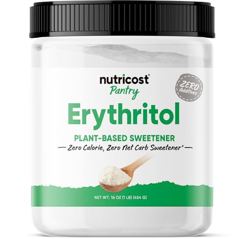 Nutricost Pantry Erythritol Plant-Based Sweetener Powder (1 LB) - Zero Additives, Zero Calories, Non-GMO