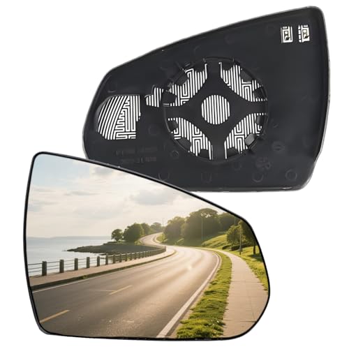 Passenger Side Mirror Replacement Glass for Cadillac SRX 2010-2016,Automotive Exterior Heated Right Side View Mirror Glass for 2010 2011 2012 2013 2014 2015 2016 Cadillac SRX(SKOUIO 01-S)