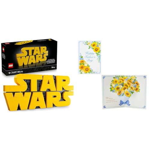 【父の日セット】レゴ(LEGO) スター・ウォーズ スター・ウォーズ(TM) ロゴ おもちゃ 玩具 誕生日 プレゼント ブロック 男性 女性 宇宙 インテリア オシャレ 75407+サンリオ メッセージカード 父の日 中央に立体花束