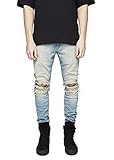Sarriben Mens Slim Fit Jean Knee Ripped Skinny Denim Casual Stylish Jean Pant