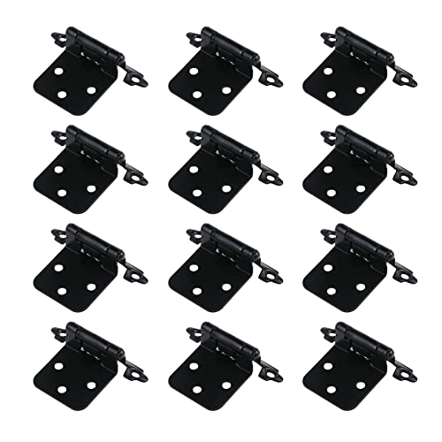 Antrader 3/8" Inset Hinge Self-Closing Cabinet Spring Hinges Flat Black Pack Of 12 #TOP20