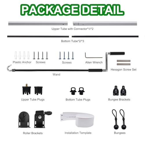 HENG FENG Outdoor Roller Shade 6' W x 6' H, 95% UV Block Cordless with Splicing Design Exterior Patio Shades with Wand for Porch & Gazebo, UV Block & Weather Resistant Graphite Grey by HENG FENG - Used condition - Image 6
