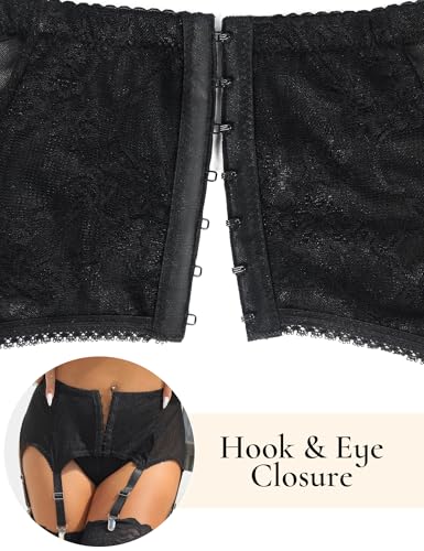 Lace Garter Belts for Thigh Highs Plus Size Suspender Belt Garter Belt Set Sexy Garters Lingerie with 6 Strap Slip4