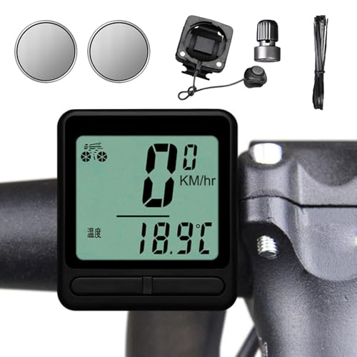 Lesunbak Cuentakilómetros y velocímetro de bicicleta – Odómetro inalámbrico de velocidad para ciclismo, odómetro y velocímetro luminoso a prueba de agua para ciclismo, bicicletas de montaña, carretera