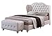 Kings Brand Furniture - White Tufted Design Faux Leather Full Size Upholstered Platform Bed