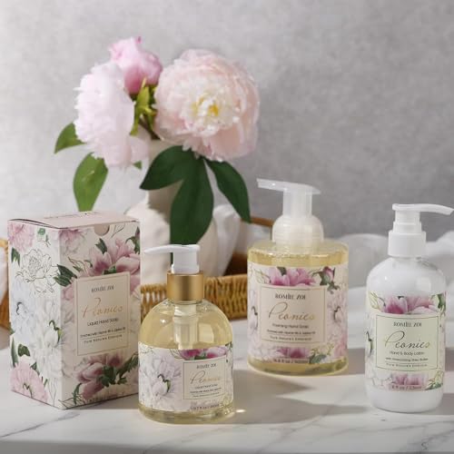 Image of ROMIIE ZOI Liquid Hand Soap with Gift Box - Peonies - 260ml / 8.7 fl.oz