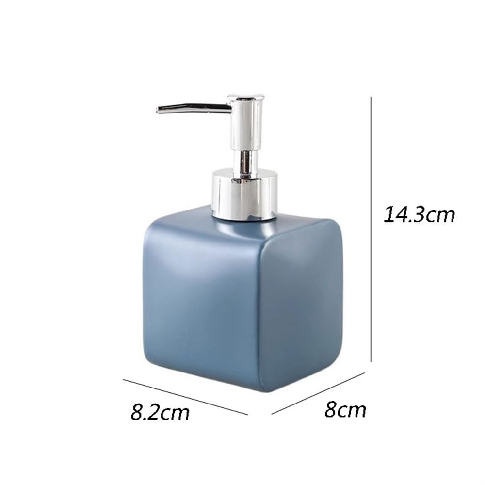 Ceramiczny dozownik mydła Butelka z płynem do dezynfekcji rąk Matowy żel pod prysznic Dozownik szamponu(Blue)