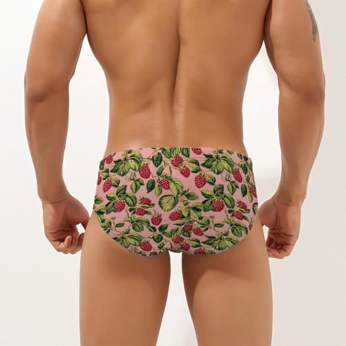 Fresh Raspberry Men's Swim Trunks Briefs Swimsuit Swimwear Bathing for Underwear Beach2