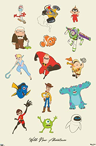 Disney Pixar - Group Wall Poster, 19L" x 13W", Premium Unframed Version
