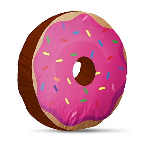 Image of Kesar Enterprises Donut /Doughnut Cushion /Pillow | Velvet Fabric|Birthday Gifts | Soft Toys | Suitable for Wheelchair, Car Seat, Home or Office for Kids Cushion | Size 14x14 inches