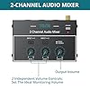 YGiTK Mini Audio Mixer, 2 Channel Stereo Line Mixer 1/4" & 1/8" TSR Audio Output Input Jack, Line Mixer Stereo/Mono Independent Control and Switch for Guitars, Bass, Keyboards, Dynamic Microphone #1