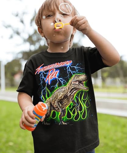 Dinosaurs Tshirt for Boys & Toddlers - Jurassic Clothes for Kids - Spinosaurus, Velociraptor, Triceratops & Trex3