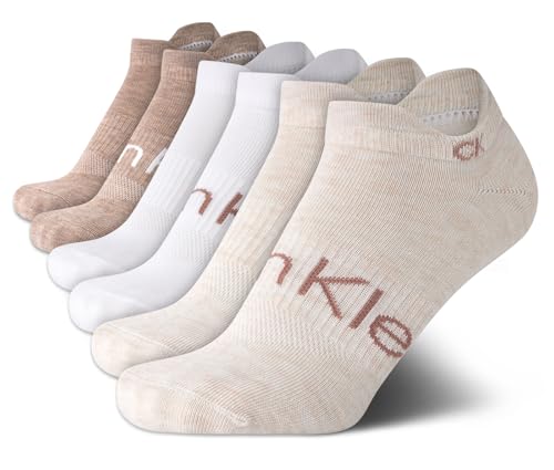 Calvin Klein Men's No Show Socks - 6 Pack Performance Cushion Tab Low Cut for Sneakers Loafers Boat Shoes Size: Size