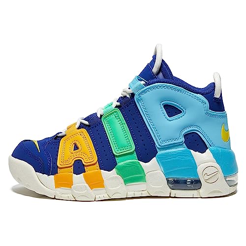 Royal Blue & Yellow Nike Air More Uptempo Kids Basketball Shoes
