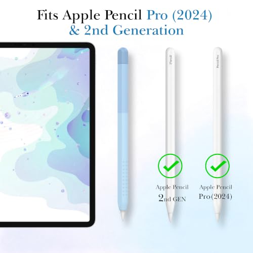 Image of Delidigi for Apple Pencil Pro (2024) & Apple Pencil 2nd Generation Case | Gradient Color Design Silicone Sleeve Cover, Magnetic Charging Compatible, Double Tap Support