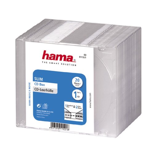 Hama 11521 - Funda para CD (20 Unidades), Transparente