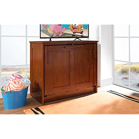 NIGHT & DAY Furniture Twin Orion Murphy Cabinet with Mattress (Cherry) Cover
