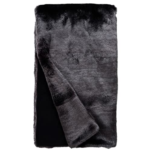 Fabulous-Furs Donna Salyers Couture Mink Faux-Fur Throw Blanket, Soft Blanket, 60X72 In, Graphite #TOP16