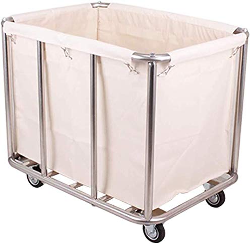 Panier à linge en acier inoxydable beige au design professionnel et durable