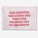 Demosayer Tapestry For Bedroom She Believed She Could But She Blacked Out So She Didn‘t Pink Funny W