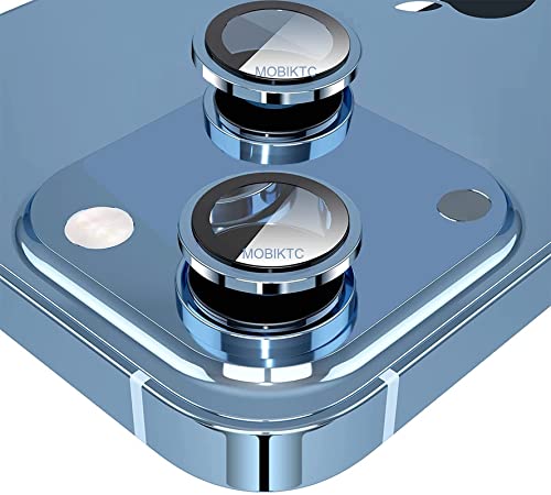 Image of Camera Lens Protector For iPhone 13 6.1 inch | For iPhone 13 Mini 5.4 inch (2 Set) Aluminum Alloy Edge Tempered Glass [HD Clear] Camera Protector-Blue